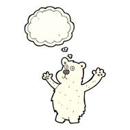 cartoon funny polar bear with thought bubble N5