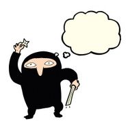 cartoon ninja with thought bubble N5