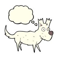cartoon cute little dog with thought bubble N5