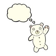 cartoon cute polar teddy bear with thought bubble N3