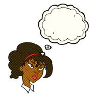 cartoon pretty woman with thought bubble N127