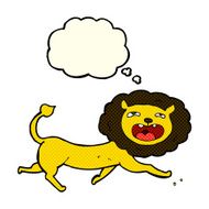 cartoon lion with thought bubble N7