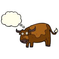 cartoon cow with thought bubble N18