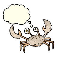 cartoon crab with thought bubble N5