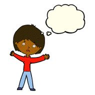 cartoon worried woman with thought bubble N36