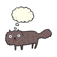 cartoon furry cat with thought bubble N4