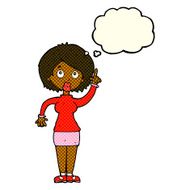 cartoon woman with idea thought bubble N114