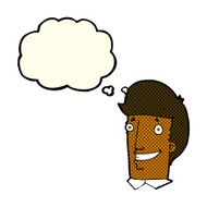 cartoon happy man with thought bubble N208