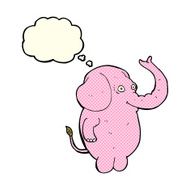 cartoon funny elephant with thought bubble N10
