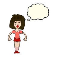 cartoon girl fight with thought bubble N5