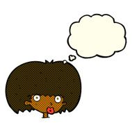 cartoon surprised woman with thought bubble N109
