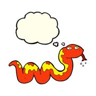 cartoon snake with thought bubble N25