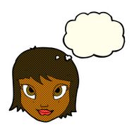 cartoon female face with thought bubble N64