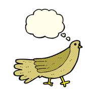 cartoon bird with thought bubble N120