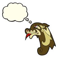 cartoon medieval carving with thought bubble N3