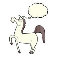 funny cartoon horse with thought bubble N5