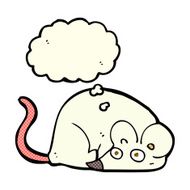cartoon white mouse with thought bubble N4