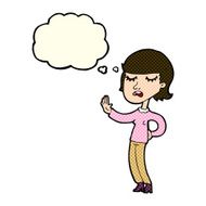 cartoon woman ignoring with thought bubble N13