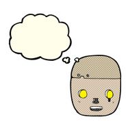 cartoon robot head with thought bubble N23