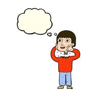 cartoon secret robot with thought bubble N5