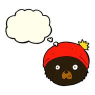 cartoon teddy bear face with thought bubble N5