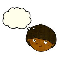 cartoon happy man with thought bubble N210