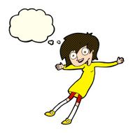 cartoon crazy excited girl with thought bubble N5