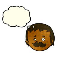 cartoon man with mustache thought bubble N39