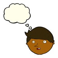 cartoon happy face with thought bubble N23