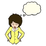 cartoon woman with hands on hips thought bubble N101