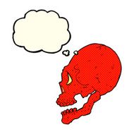 red skull illustration with thought bubble N3