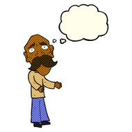 cartoon lonely old man with thought bubble N5