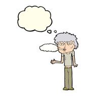 cartoon smoker with thought bubble N5