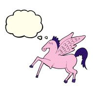 cartoon pegasus with thought bubble N2