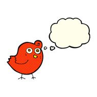 funny cartoon bird with thought bubble N58