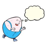 cartoon humpty dumpty egg character with thought bubble N5