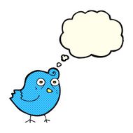funny cartoon bird with thought bubble N59