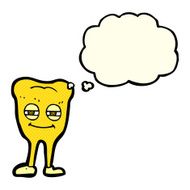 cartoon smiling tooth with thought bubble N5