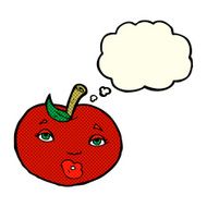 cartoon apple with face thought bubble N8