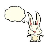 cartoon rabbit with thought bubble N43