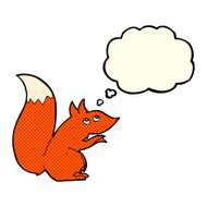 cartoon red squirrel with thought bubble N6
