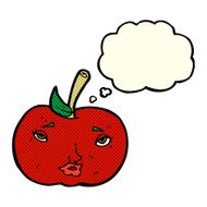 cartoon apple with face thought bubble N9