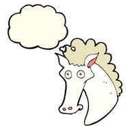 cartoon horse head with thought bubble N5