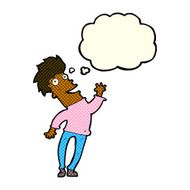 cartoon happy man with thought bubble N211