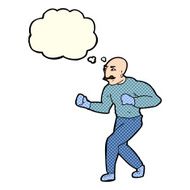 cartoon victorian boxer with thought bubble N3