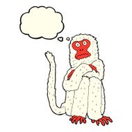 cartoon monkey with thought bubble N14