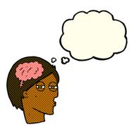 cartoon man thinking carefully with thought bubble N5