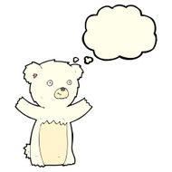 cartoon polar bear cub with thought bubble N37
