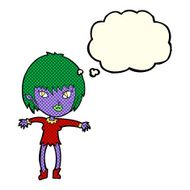 cartoon vampire girl with thought bubble N107
