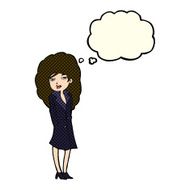 cartoon female spy with thought bubble N15
